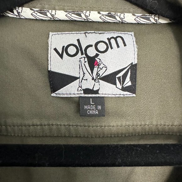 VOLCOM Khaki Green Military-Style Blazer - Picture 3 of 3
